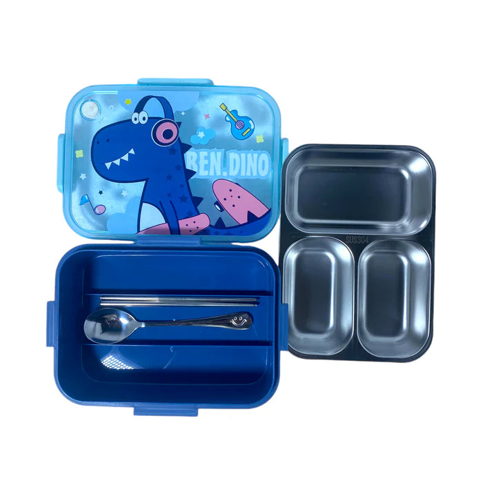 750ml Kids Stainless Steel Lunch Box With Spoon & Chopsticks