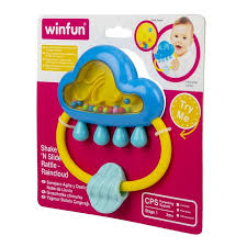 Baby WinFun Kids Shake 'N Slide Rattle - Raincloud