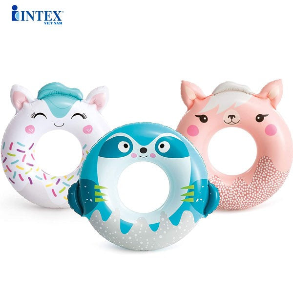 INTEX 33"x30" Cute Animal  Kids Swimming Ring Tube - Assortment