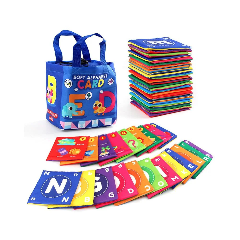 26Pcs Toddlers Soft Alphabet Cards With Storage Bag