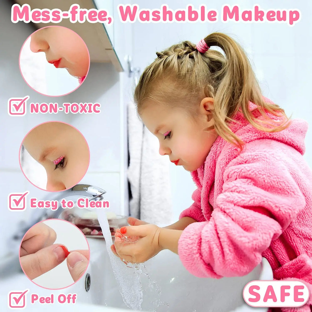 2in1 Girls Realistic Makeup Bag