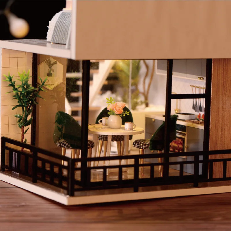 DIY Miniature Modern Luxury Home With LED Lights