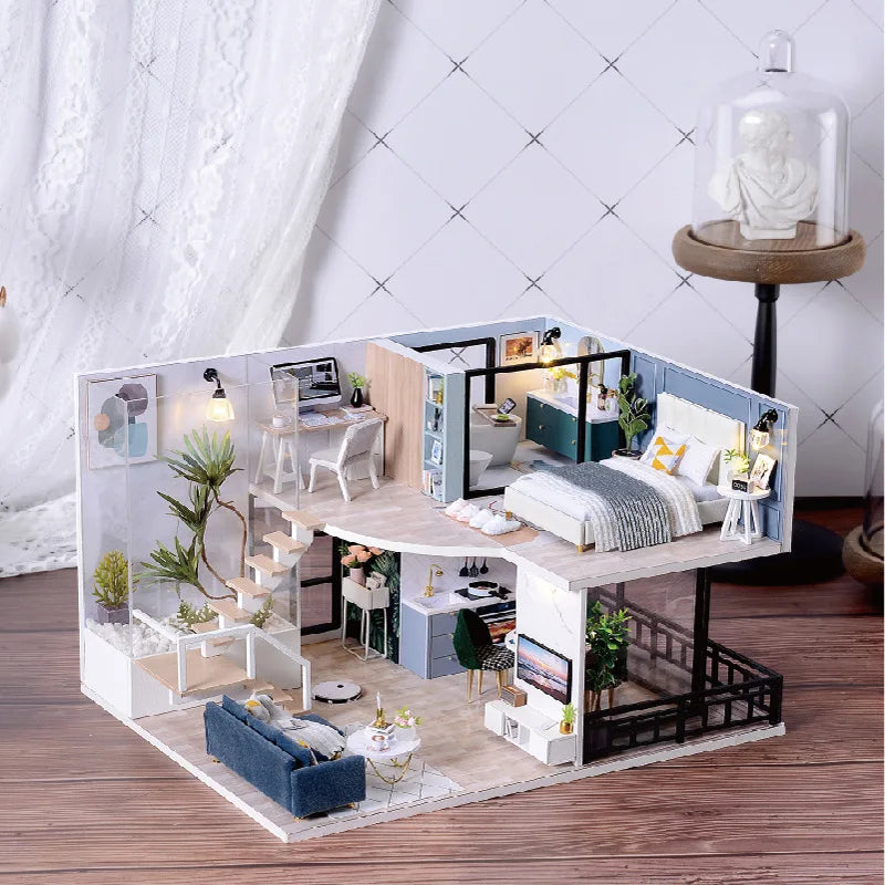 DIY Miniature Modern Luxury Home With LED Lights