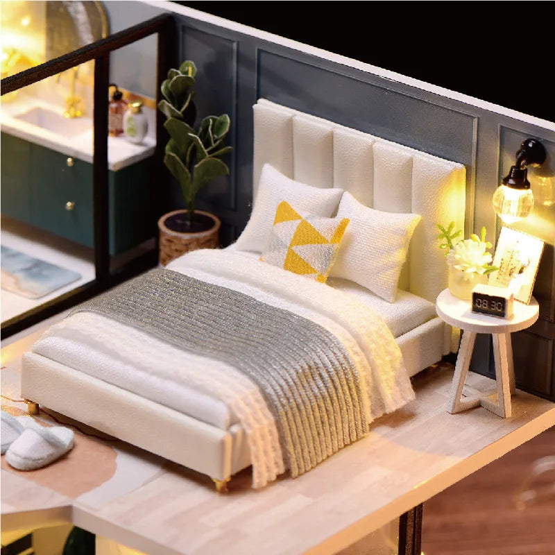 DIY Miniature Modern Luxury Home With LED Lights