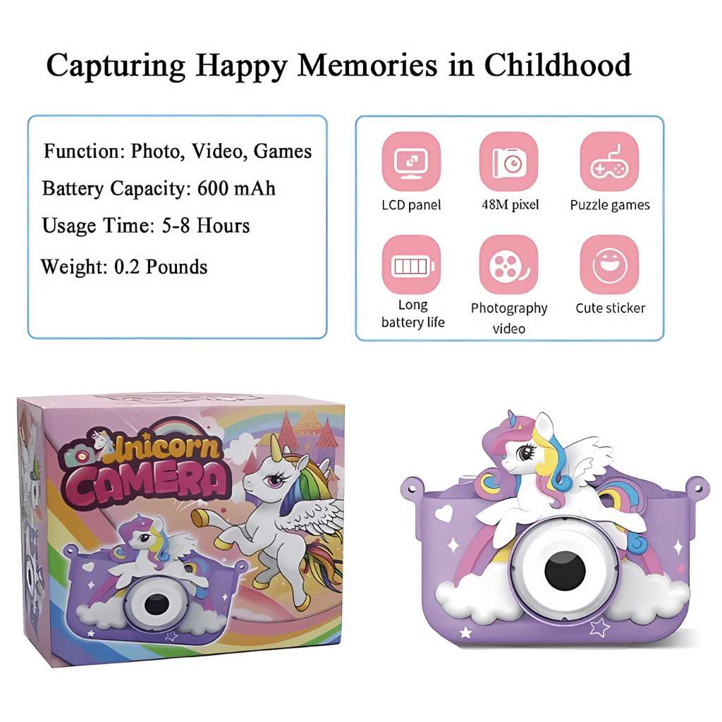 Mini Unicorn HD Digital Camera With Silicon Case