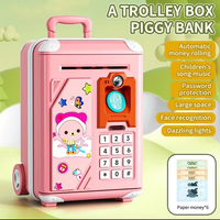 Kids Cartoon Fingerprint & Face Recognition ATM Machine - Pink