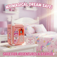 Kids Cartoon Fingerprint & Face Recognition ATM Machine - Pink