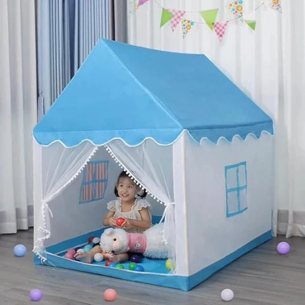 Kids Castle Play Tent House 125x98x130cm - Blue