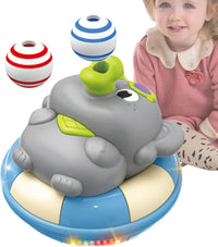 Cute Elephant Musical Ball Blowing Toy With Lights