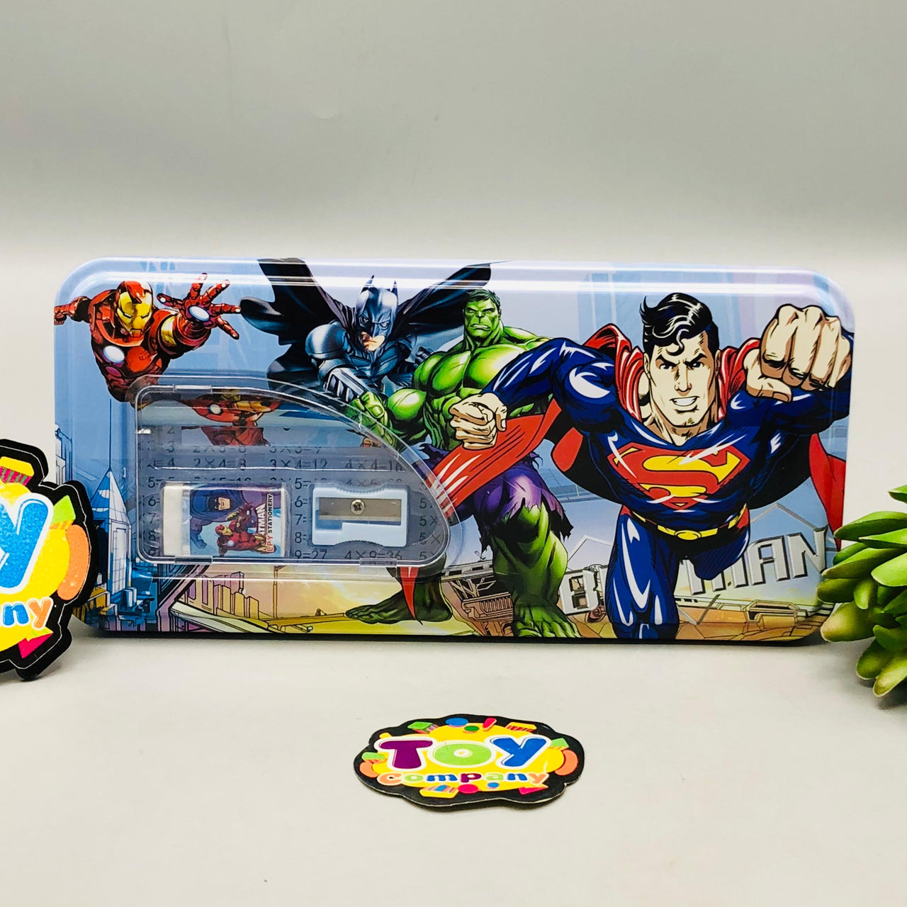 6Pcs Avengers Themed Tin Geometry Box For Boys - Assortment