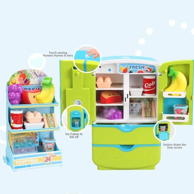 Kids Multi-functional Pretend Refrigerator With Light & Sound