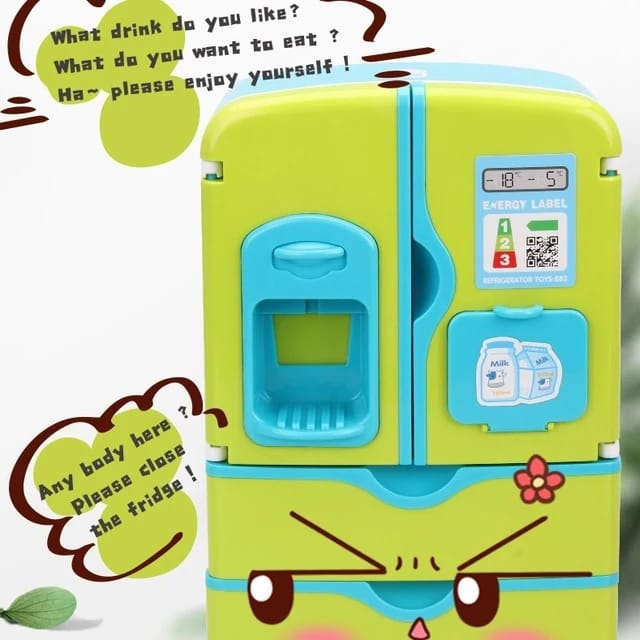 Kids Multi-functional Pretend Refrigerator With Light & Sound