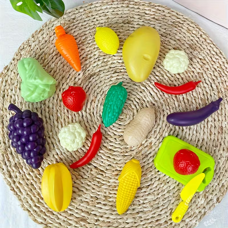 32Pcs Kids Pretend Super Market Shopping Cart