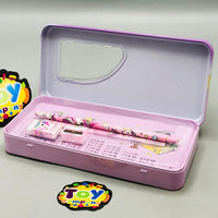 6Pcs Girls Themed Tin Geometry Box - Assortment