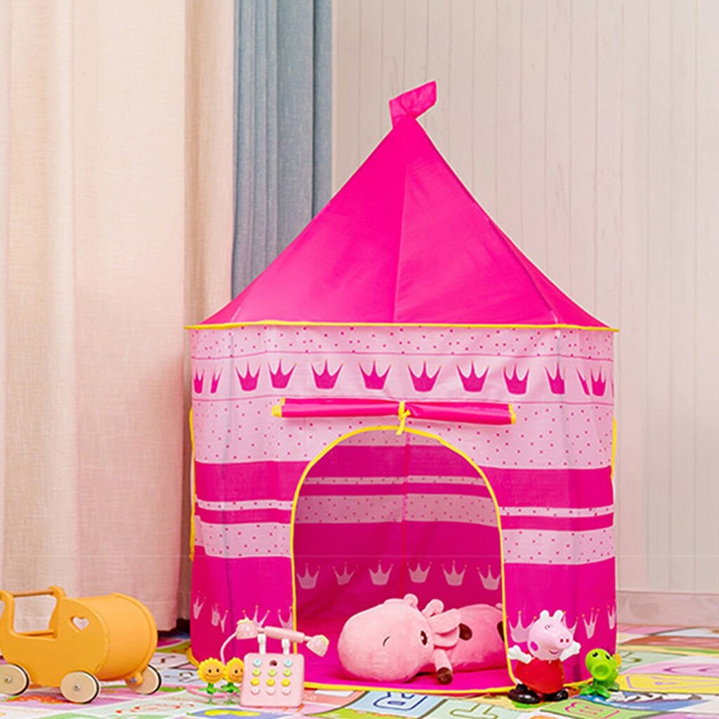 Portable Cubby Tent House For Kids - Pink