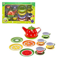 14Pcs Metal Fruit Themed Tea Set For Kids