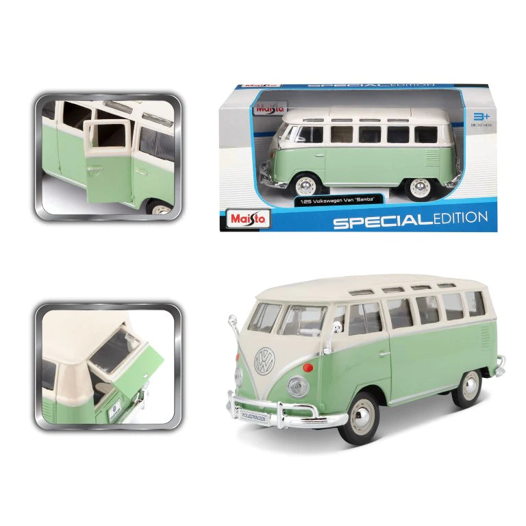 Maisto 1:25 Diecast Volkswagen Van Samba - Green