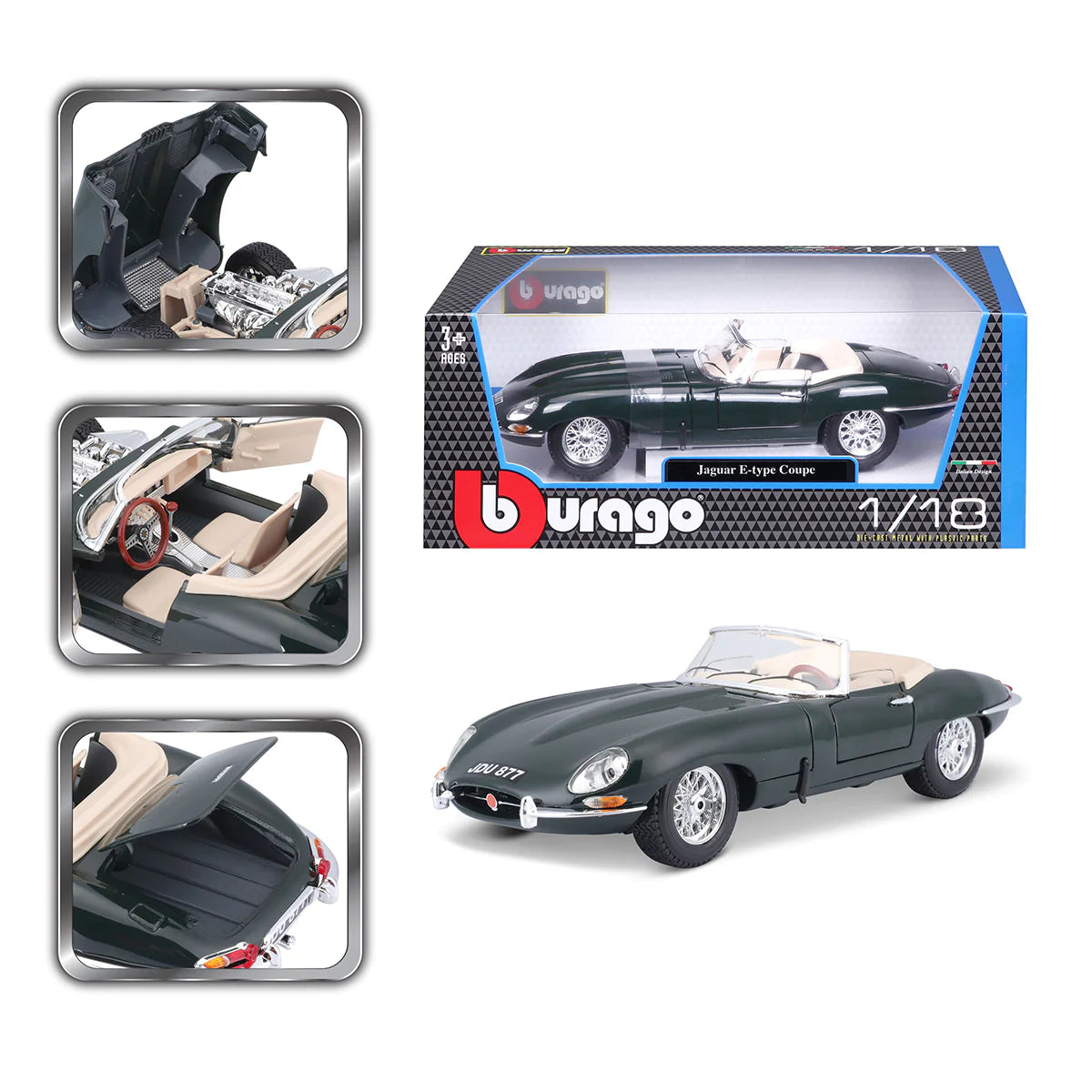 Bburago 1:18 Jaguar E-Type Cabriolet 1961