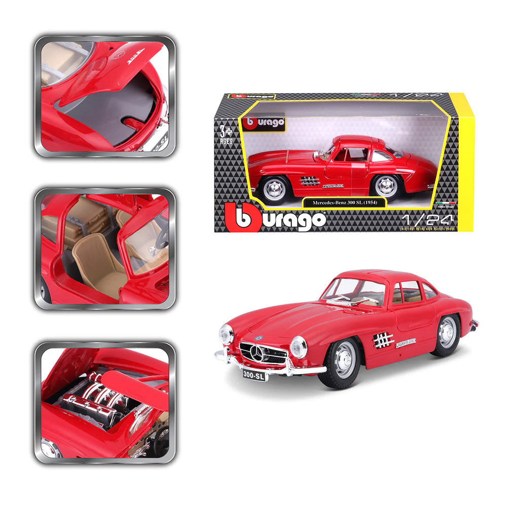 Bburago 1:24 Diecast Mercedes Benz 300SL - Red