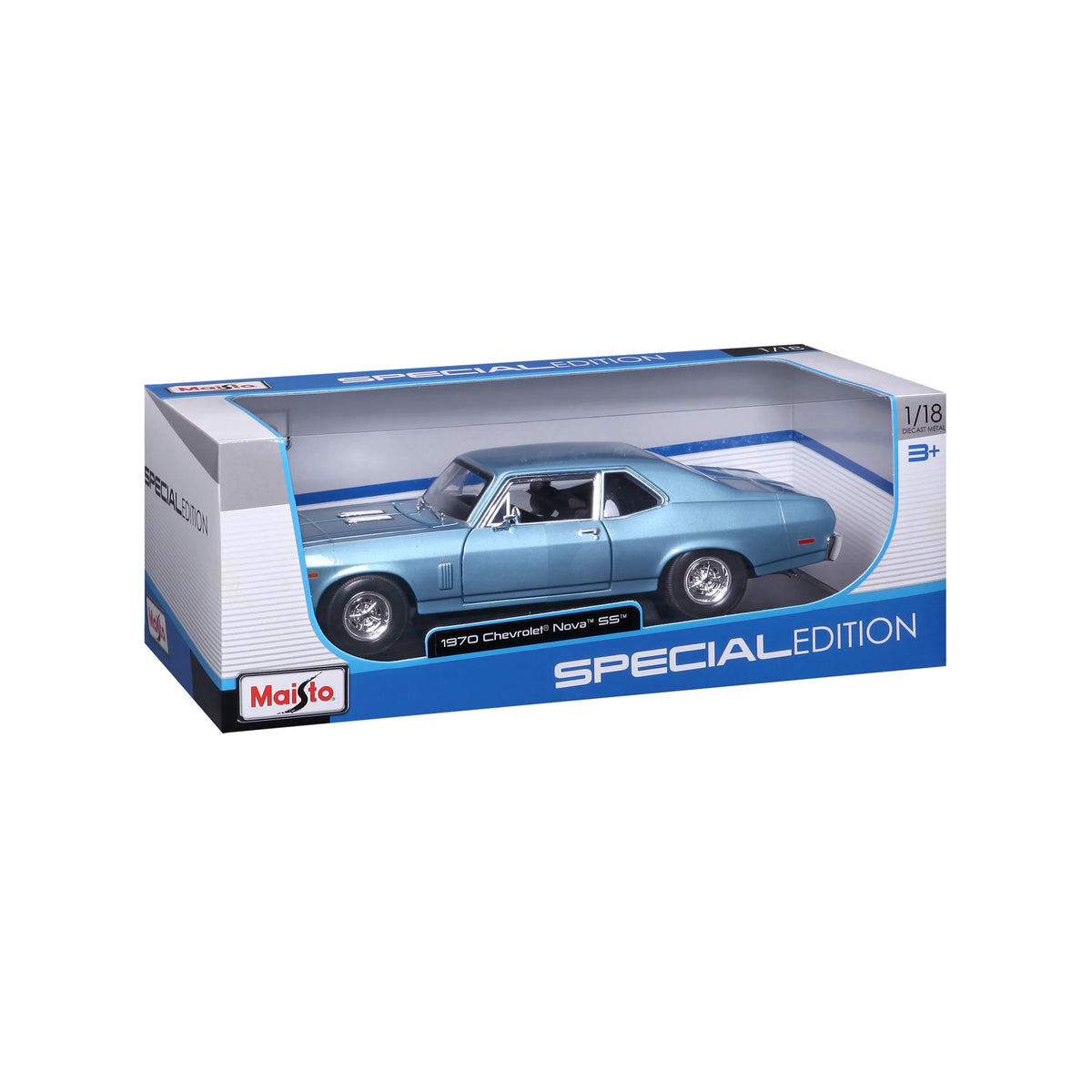 Maisto 1:18 Diecast 1970 Chevrolet Nova Ss Coupe - Blue