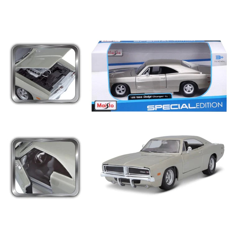 Maisto 1:25 Diecast 1969 Dodge Charger - Silver
