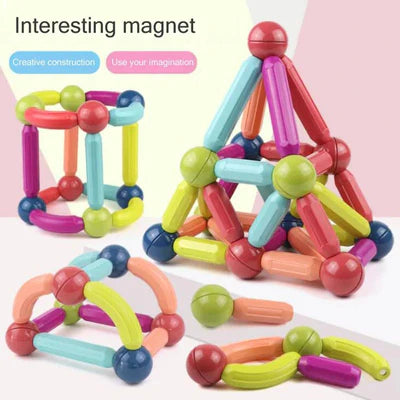 64Pcs Magnetic Puzzle Sticks Set