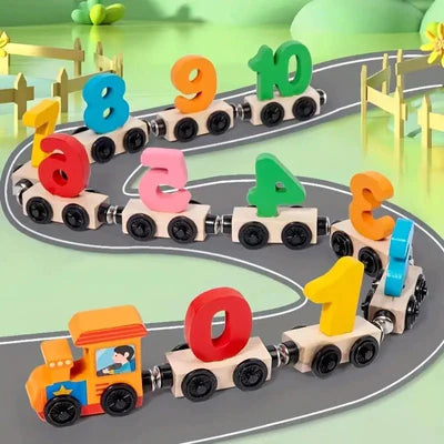 Wooden Number Digital Train With Engine 0-10