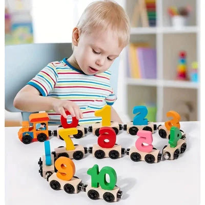 Wooden Number Digital Train With Engine 0-10