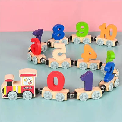 Wooden Number Digital Train With Engine 0-10