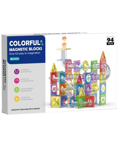 94Pcs Colorful Magnetic Tiles Building Blocks
