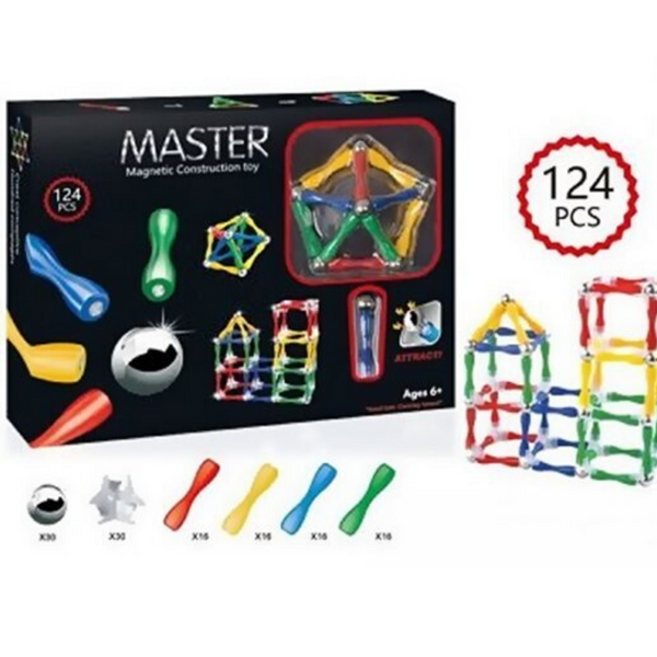 Magnetic Construction Toy - 124Pcs