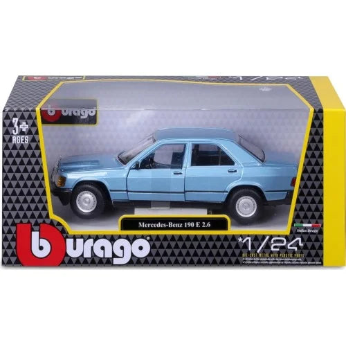 Bburago 1:24 Diecast Mercedes Benz 190E - Blue