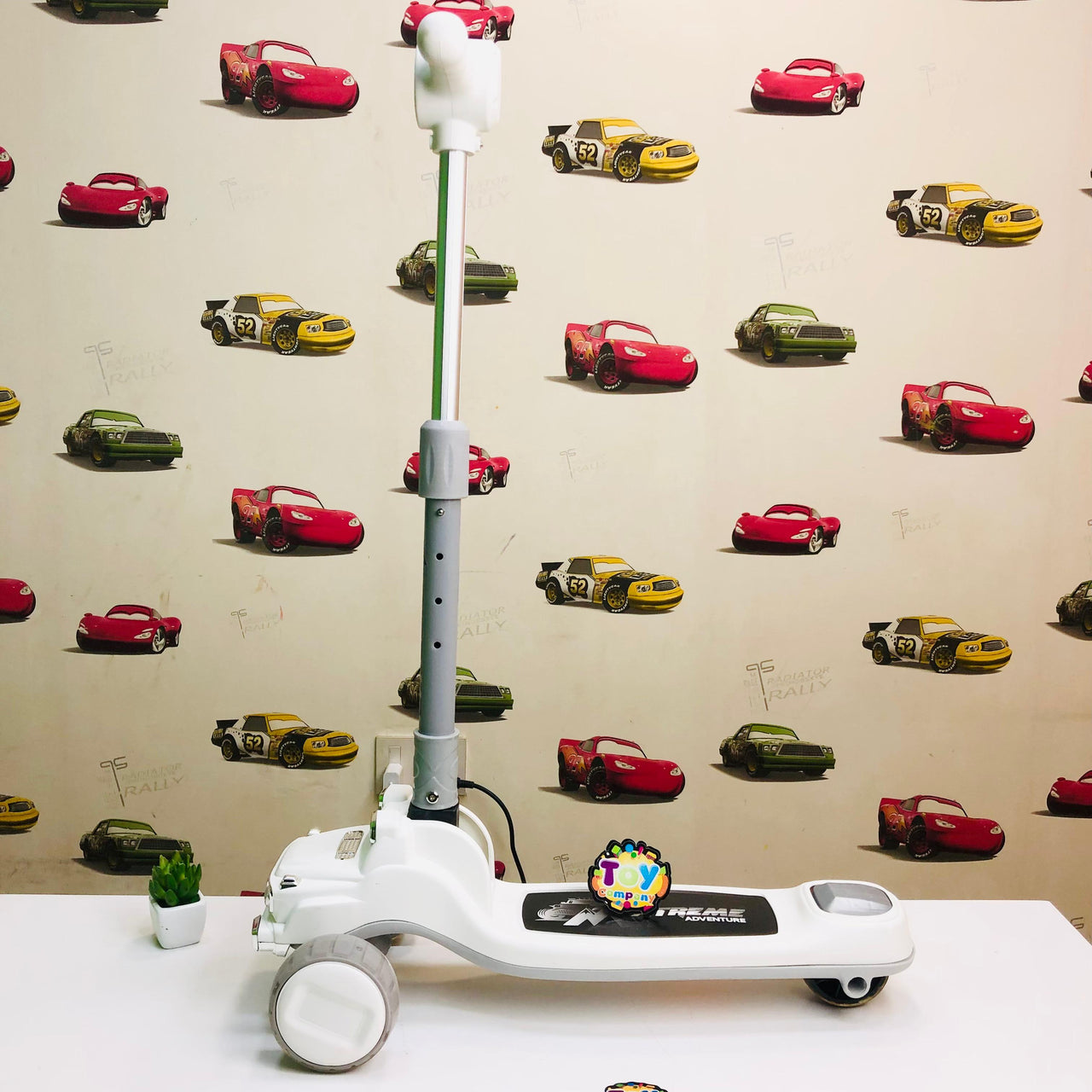 Mercedes Adjustable Height Kids Scooter With Light & Music - White