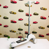 Mercedes Adjustable Height Kids Scooter With Light & Music - White