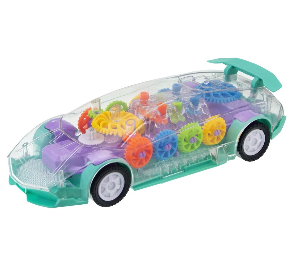 Electric Transparent Gear Car With Light & Sound