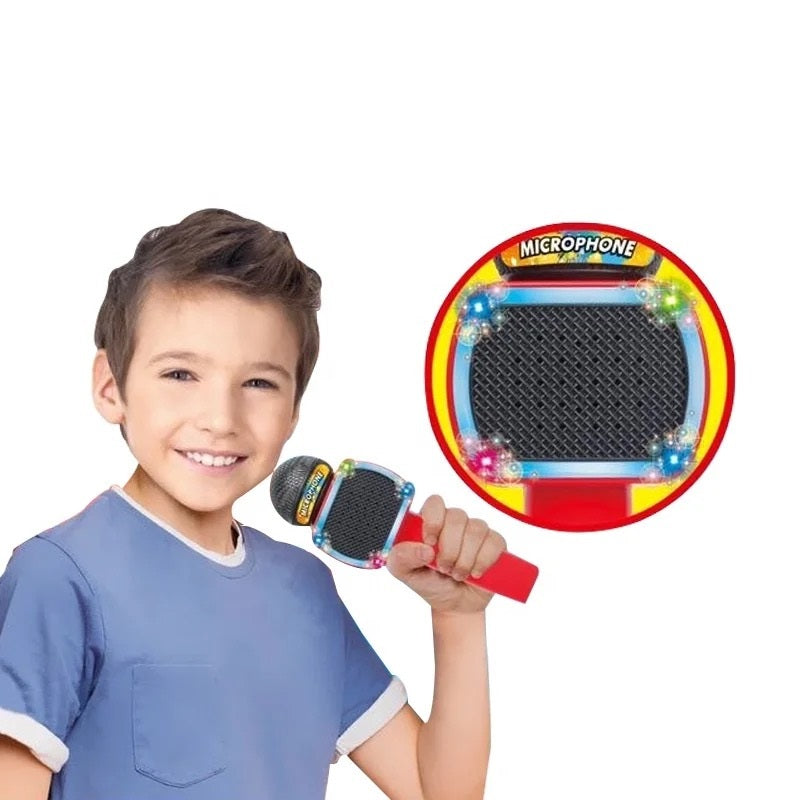 Kids Wireless Karaoke Microphone With Lights - Red