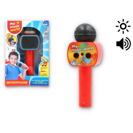 Kids Wireless Karaoke Microphone With Lights - Red