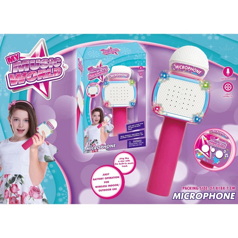Kids Wireless Karaoke Microphone With Lights - Pink