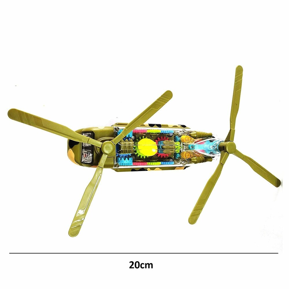 Musical Gear Transparent Helicopter With Lights