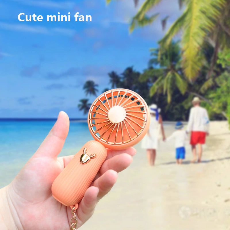Rechargeable Mini Handheld Cooling Fan With Lights
