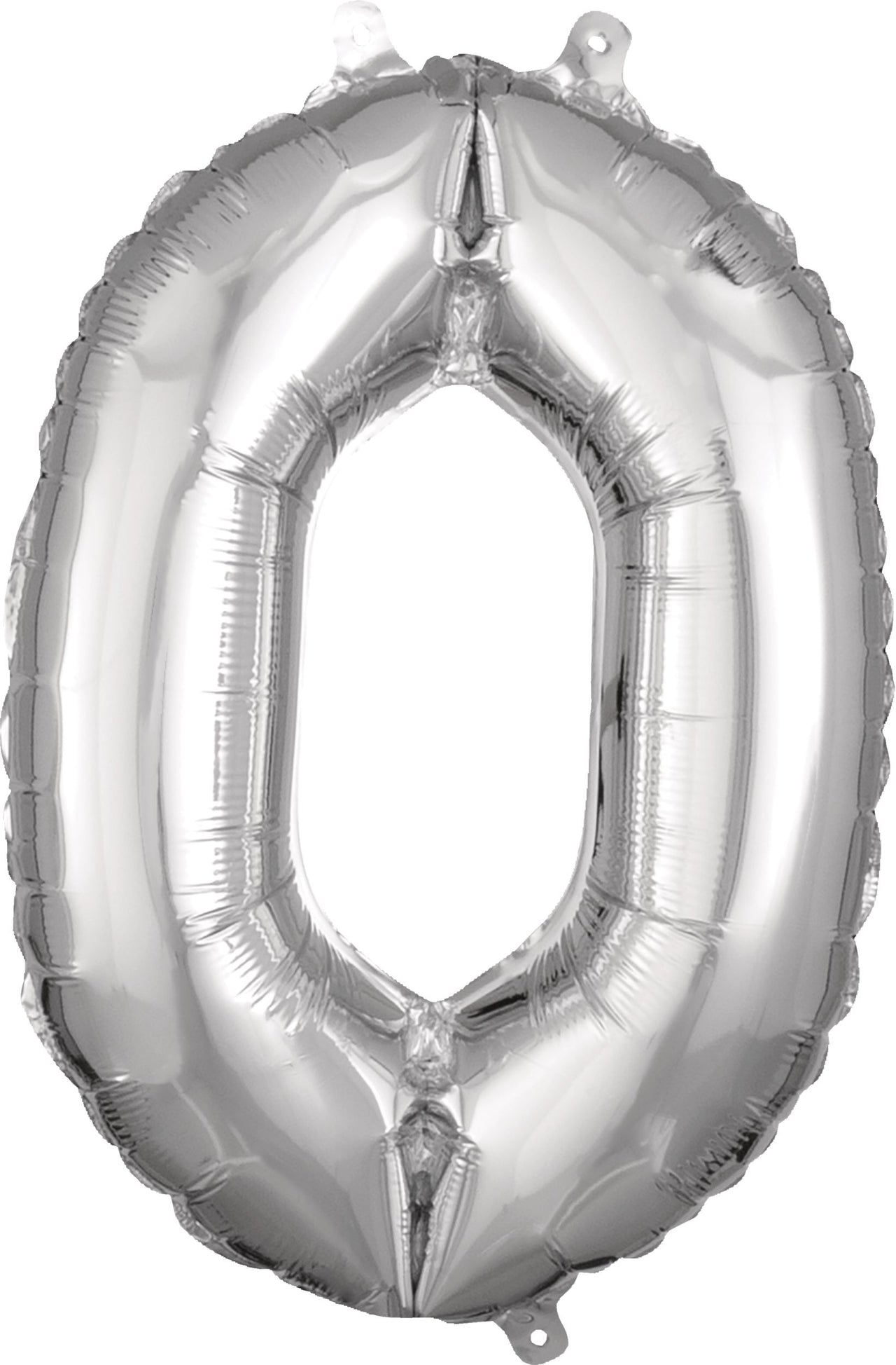 16" Silver Number 0 Foil Balloon - 10Pcs