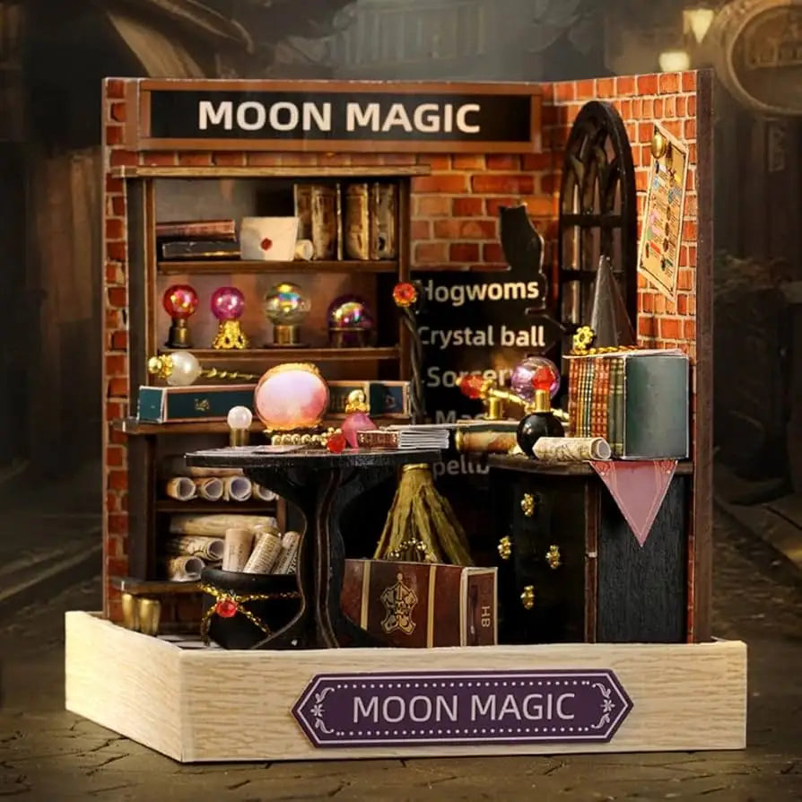 DIY Miniature Moon Magic Shop With LED Lights