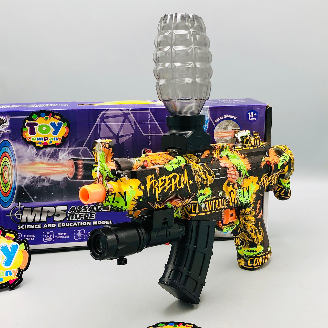 Rechargeable MP5 Water Bullet Shooting Gun With Smoke Silencer