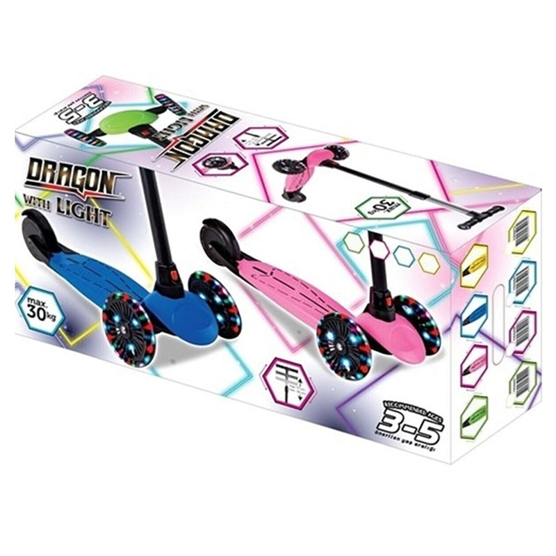 3 Wheels Dragon Scooter with Lights - Pink