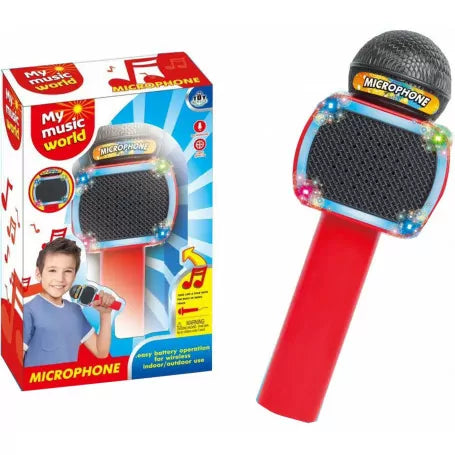 Kids Wireless Karaoke Microphone With Lights - Red