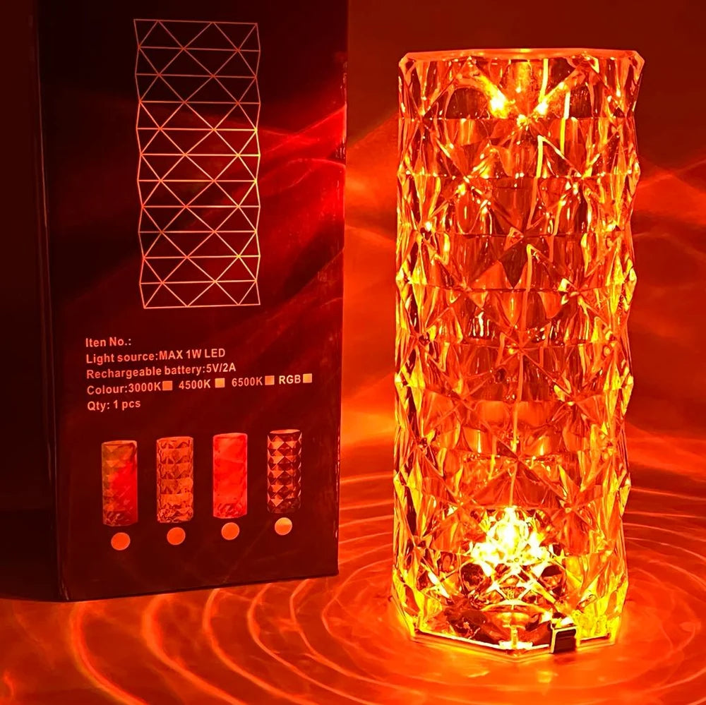 Crystal Table Lamp-USB Charging & Touchable