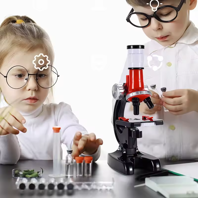 Portable Kids Science Optical Microscope Set