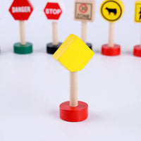 Thumbnail for Wooden Traffic Signs - 16Pcs