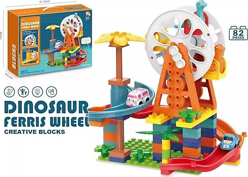 82Pcs DIY Manual Dinosaur Ferris Wheel Building Blocks