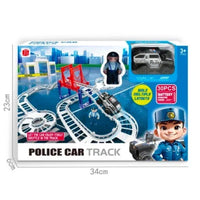 30Pcs DIY Highway Police Car Track Set